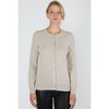 JENNIE LIU Women's 100% Cashmere Button Front Long Sleeve Crewneck Cardigan Sweater - 3 of 4