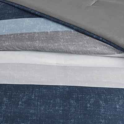 Madison Park 7pc Queen Ryder Comforter Set with Bed Sheets Blue/Gray - Madison Park: Microfiber, OEKO-TEX Certified — фото 6