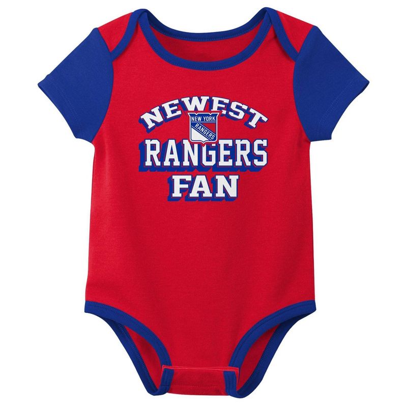 NHL New York Rangers Infant Boys&#39; 3pk Bodysuit, 2 of 5