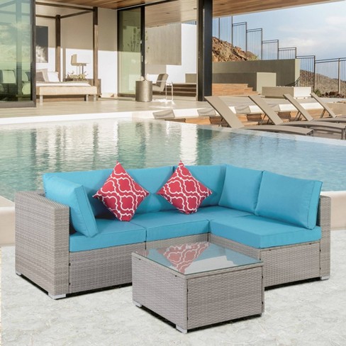 5pc Wicker Patio Seating Set With