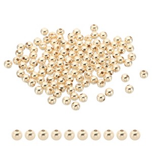 Unique Bargains Metal Round Jewelry Making Gold Filled Spacer Beads 100 Pcs - 1 of 4