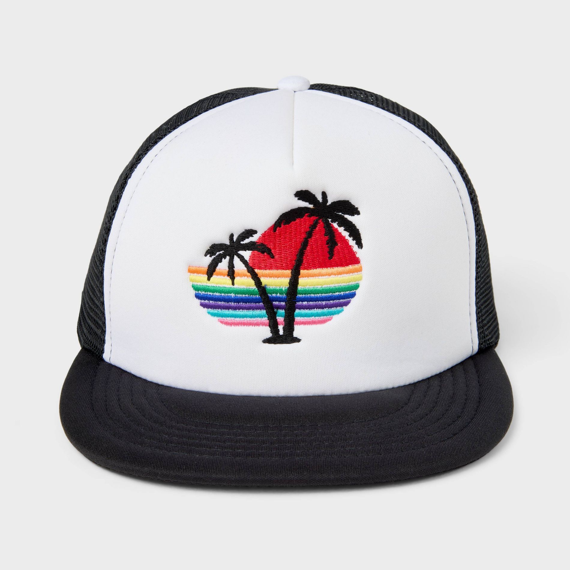 Pride Adult PHLUID Project Rainbow Spring Break Beach Trucker Hat - White