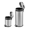 QUALIAZERO 8 GAL/30L + 1.3 GAL/5L STARTER COMBO, ROUND SHAPE, STAINLESS STEEL STEP-ON CAN, WITH SOFT CLOSE LID, BRUSH FINISH - 4 of 4