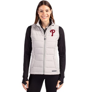 Philadelphia Phillies Cutter & Buck Evoke Hybrid Softshell Recycled Womens Full Zip Vest - 1 of 1