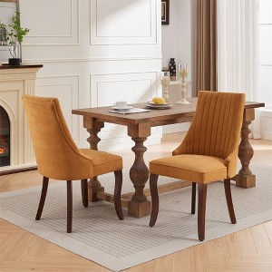 Dining Chairs Set Of 2, Upholstered Dining Chair With High Backrest, High Rebound Sponge, Triple Elastic Structure, Kitchen Dining Chair - 1 of 4