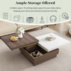 Rotatable Top Coffee Table, Modern Coffee Table with Hidden Compartment, Rectangle Center Table, Cocktail Table for Living Room Office - 4 of 4