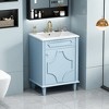 Vynxaria 24'' Bathroom Vanity with Ceramic Sink Combo, Modern Freestanding Storage Cabinet with Height Adjustable Shelf, Soft Closing Doors - 4 of 4