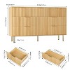 Modern 7 Drawer Dresser with Fluted Detail and Handles, Wood Chest of Drawers for Bedroom Storage, Stylish Organizer for Living Room or Hallway - 2 of 4