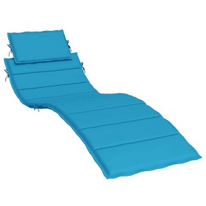 vidaXL Sun Lounger Cushion Blue Oxford fabric, Foam fiber - 1 of 4