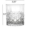 11 Ounce Double Old Fashion Drinking Glass-Textured Cut Glass, Set of 6 - 2 of 4