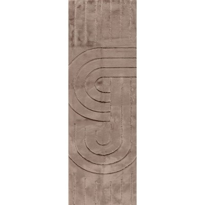 Nuloom Dawn Cozy Plush Modern Faux Rabbit Pet Friendly Premium Machine Washable Area Rug, Runner 2' 6" x 8', Brown