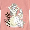 Girls' - Disney Princess - Belle with Mrs. Potts and Chip Collage Fitted Short Sleeve Graphic T-Shirt - 2 of 4