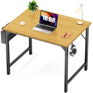 31-63 Inch Game Computer Desk with Storage, Home Office Modern Simple Style PC Table for Youth Student Adult, White - 1 of 3