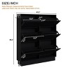 Narrow Shoe Cabinet with 6 Flip Drawers and Hooks,Space Saving Entryway Shoe Storage Organizer for Hallway-Baofuwish - 4 of 4
