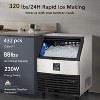 Acekool Commercial Ice Maker Machine, 320Lbs/24H Stainless Steel Under-Counter Ice Maker with 88Lbs Storage, Auto Clean for Restaurants & Bars - 3 of 4