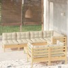 vidaXL 8-Piece Patio Lounge Set - Solid Pinewood Construction with Cream Cushions - Perfect for Garden, Patio, and Outdoor Spaces - 2 of 4