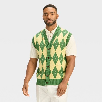 Houston White Men's Sweater Vests - Green