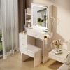 Makeup Vanity, Dressing Table With 4 Drawers & Storage Shelves, Makeup Table With LED Lighted Mirror, 3 Color Modes & Adjustable,  For Bedroom - 4 of 4