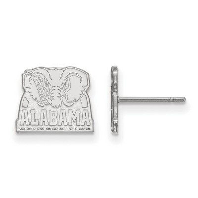 Black Bow Jewelry 14k White Gold Alabama Crimson Tide NCAA Post Earrings