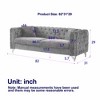 6-Seat Chenille Chesterfield Sofa Set with Tufted Buttons, Copper Nail Armrests, Metal Legs, Modern Living Room Couch - 3 of 4