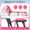 Tangkula Beach Chaise Lounge Chair w/ 5-Position Adjustable Backrest & Face Hole Pillows Pink - 4 of 4