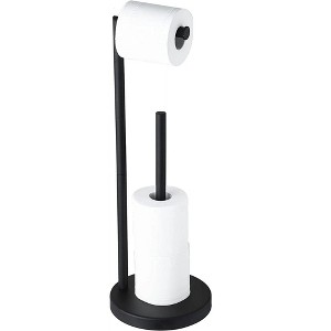 Marmolux Toilet Paper Holder - Versatile Free Standing Toilet Paper Holder and Dispenser with Elegant Toilet Paper Stands, Matte black - 1 of 4