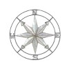 Metal Compass Wall Decor with Distressed Copper Like Finish Silver - Olivia & May: Iron Frame, Vertical Orientation, Farmhouse Style - 3 of 4
