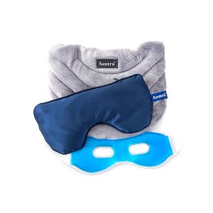 Asutra Navy Silk Eye Pillow and Gray Weighted Neck Wrap Bundle Eye Masks - 2pc - 1 of 4
