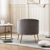 SEYNAR Modern Velvet Accent Chair,Round Upholstered Barrel Chair for Living Room - 4 of 4