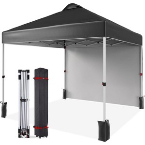 Acekool 10x10 Pop Up Canopy with Side Wall, Portable Sun Shelter with Wheeled Bag, Stakes, Ropes & Weight Bags for Outdoor Events, White - 1 of 4