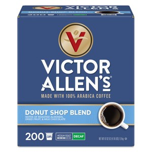 Victor Allen's Coffee Decaf Donut Shop Blend, Medium Roast, 200 Count, Single Serve Coffee Pods for Keurig K-Cup Brewers - 1 of 4