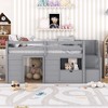 JUJABU Solid Wood Twin Size Low Loft Bed with Staircase, Drawer, and Storage Shelf - 2 of 4