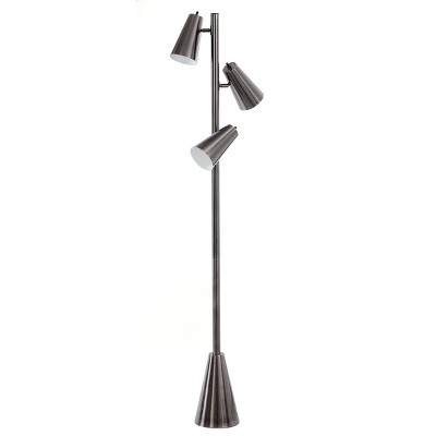 Logan Adjustable Directional Tree Floor Lamp with Nickel Shade Black - StyleCraft