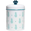 Amici Pet Pineapple White/Green Metal Treats Canisters, 2 Size Set, Pet Food Storage Containers,64 & 140 oz. - image 2 of 4