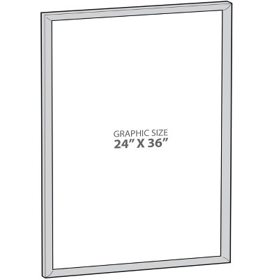 Silver Wall Mount Acrylic Snap Poster Frame 24" x 36"