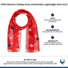 CTM Women's Holiday Santa and Reindeer Lightweight Satin Scarf - 3 of 4
