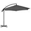 vidaXL Cantilever Umbrella with Steel Pole, 118.1" Diameter, UV Protective and Anti-Fade Polyester in Anthracite, Ideal for Patio or Garden - 2 of 4