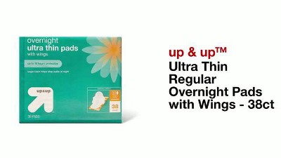 Ultra Thin Regular Overnight Pads with Wings - 38ct - up & up™
