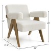 Morgan Accent Chair With Arms,22.5" Wide Lounge Armrest Linen Accent Chair,Upholstered Seat and Back With V Shape Solid Wood Legs-Maison Boucle - 4 of 4