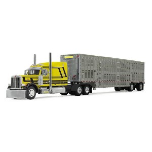 Peterbilt 379 with 63" Mid-Roof Sleeper and Wilson Silverstar Trailer Yellow with Black 1/64 Diecast Model made by DCP/First Gear - 1 of 1