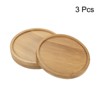 Unique Bargains Indoor Round Bamboo Planter Saucer Drip Tray Plant Drainage Trays 3 Pcs - 3 of 4
