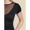 VENUS Womens Mesh Detail V-Neck Top - 4 of 4