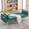 LOVMOR 72.5" Convertible Sofa Bed, Adjustable Velvet Sofa Bed - Velvet Folding Lounge Recliner - Reversible Daybed -Two Pillows and Center Leg - 3 of 3