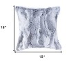 HomeRoots 5" X 18" X 18" 100% Natural Rabbit Fur Grey Pillow - 3 of 4
