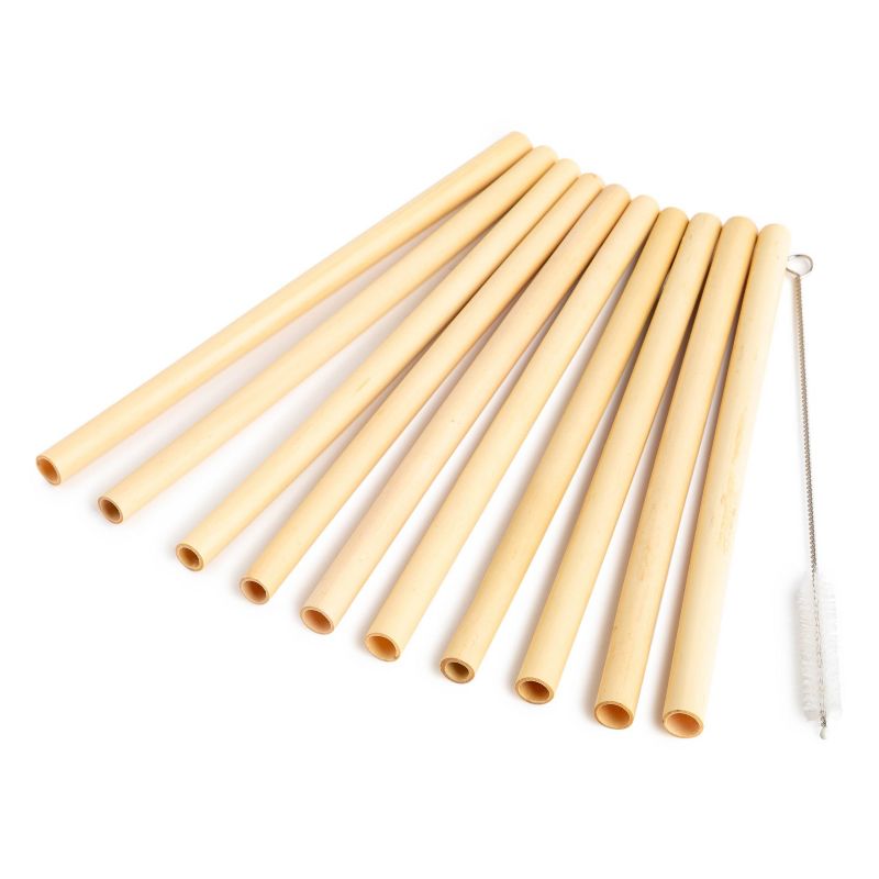 10ct Reusable Bamboo Straws Beige - Spritz&#8482;, 2 of 3