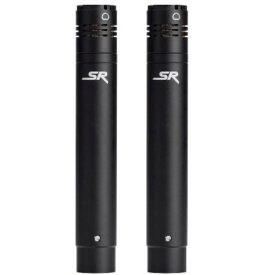 Monoprice SC100 Small Pencil Condenser Microphones (Pair) Condenser Stick with Interchangeable Omni and Cardioid Capsules - Stage Right Series
