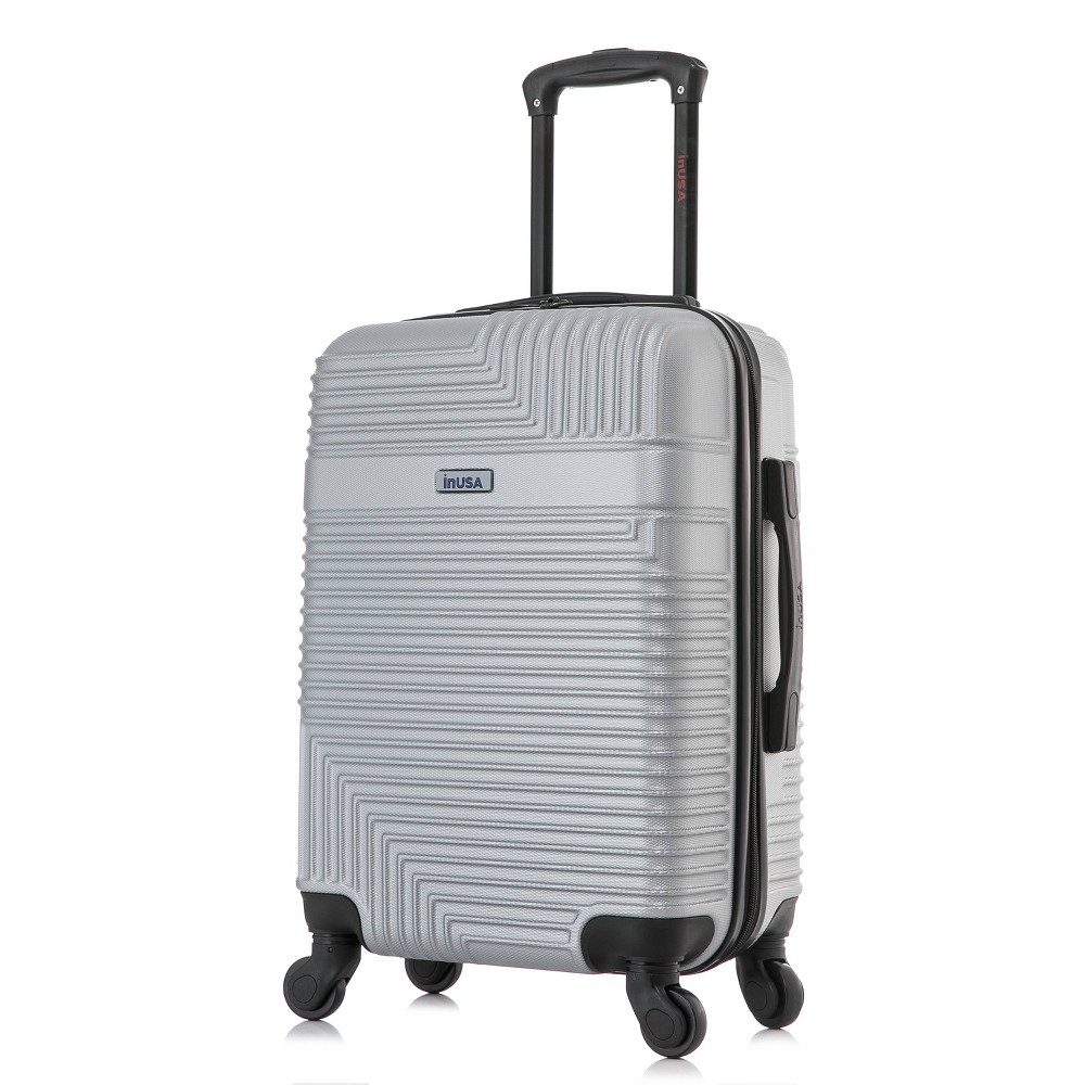Photos - Luggage InUSA Resilience Lightweight Hardside Carry On Spinner Suitcase - Silver 