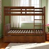 Full Over Full Bunk Bed with Twin Trundle, Convertible into 2 Beds, Solid Wood Frame with Slats, No Box Spring Needed - 3 of 4