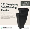 Tierra Verde Self Watering Symphony Square Planter, 15" Wide x 28" Tall, Black - 2 of 4