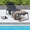 Costway Folding Lounge Chaise Chair 4 Position Patio Recliner w/Pillow Sunbathe Chair - image 2 of 4